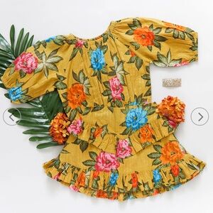 NWOT Pink chicken floral set (Dylan top + Suzanne skirt) Sz 3